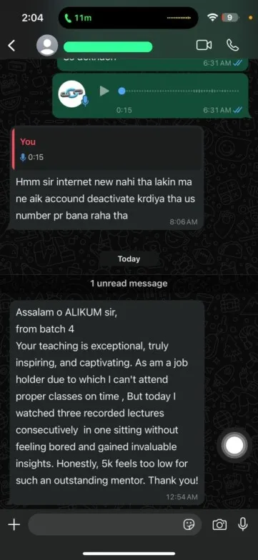 Student testimonial