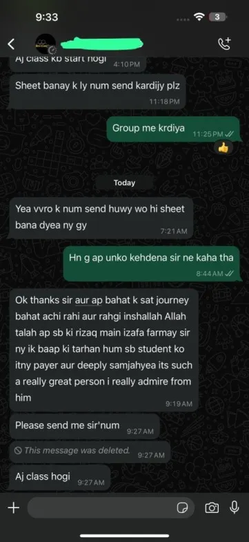 Student testimonial