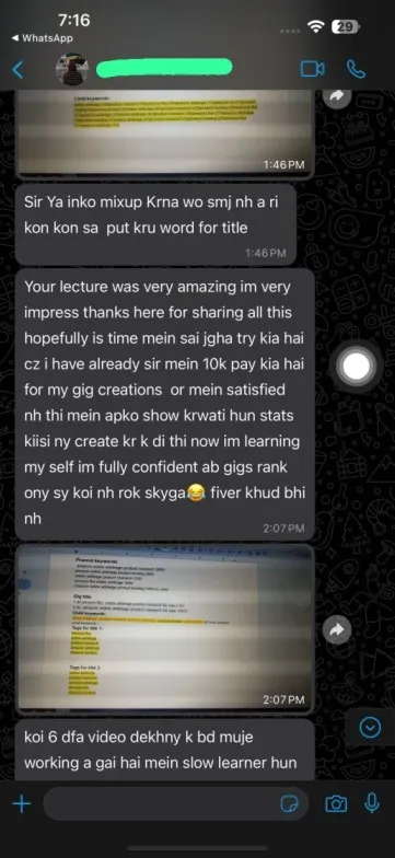 Student testimonial
